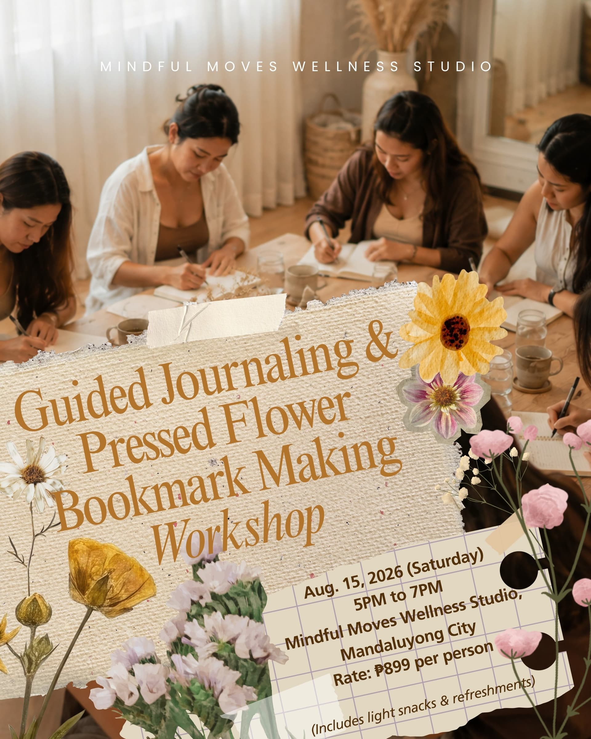 Guided Journaling & Pressed Flower Bookmark Making Workshop
