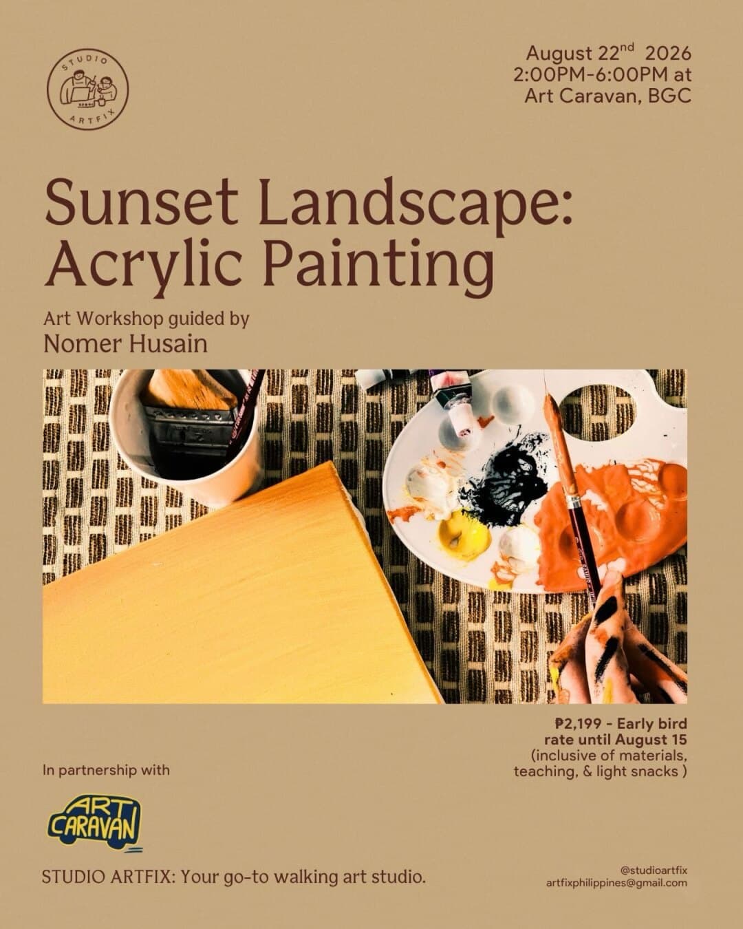 Sunset Landscape: Acrylic Painting